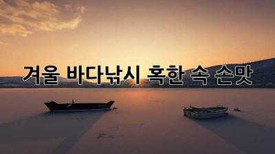 겨울 바다낚시: 혹한 속 손맛!