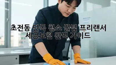 초전동 단독 청소 꿀팁🍯: 프리랜서 세금&보험 완벽 가이드!